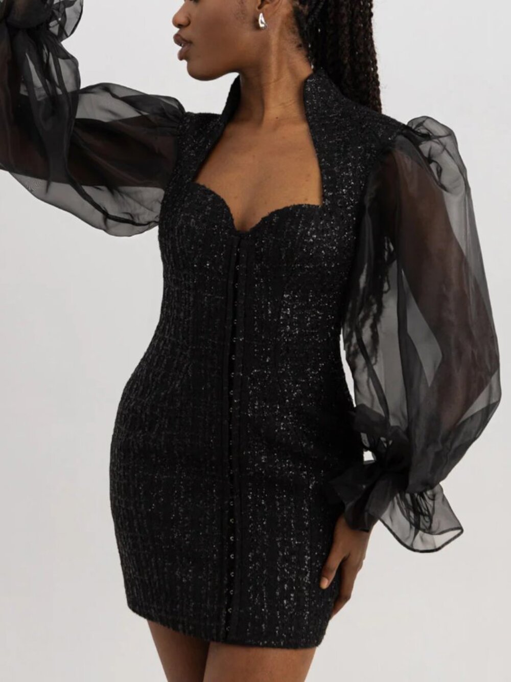 NWT ASOS Luxe Tweed Dress Size 6 - Picture 1 of 11